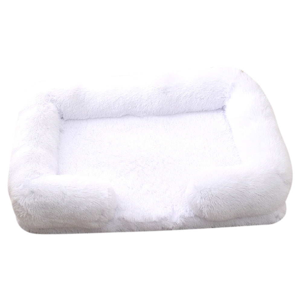 Ultra-Soft Plush Round Pet Bed for Winter Warmth