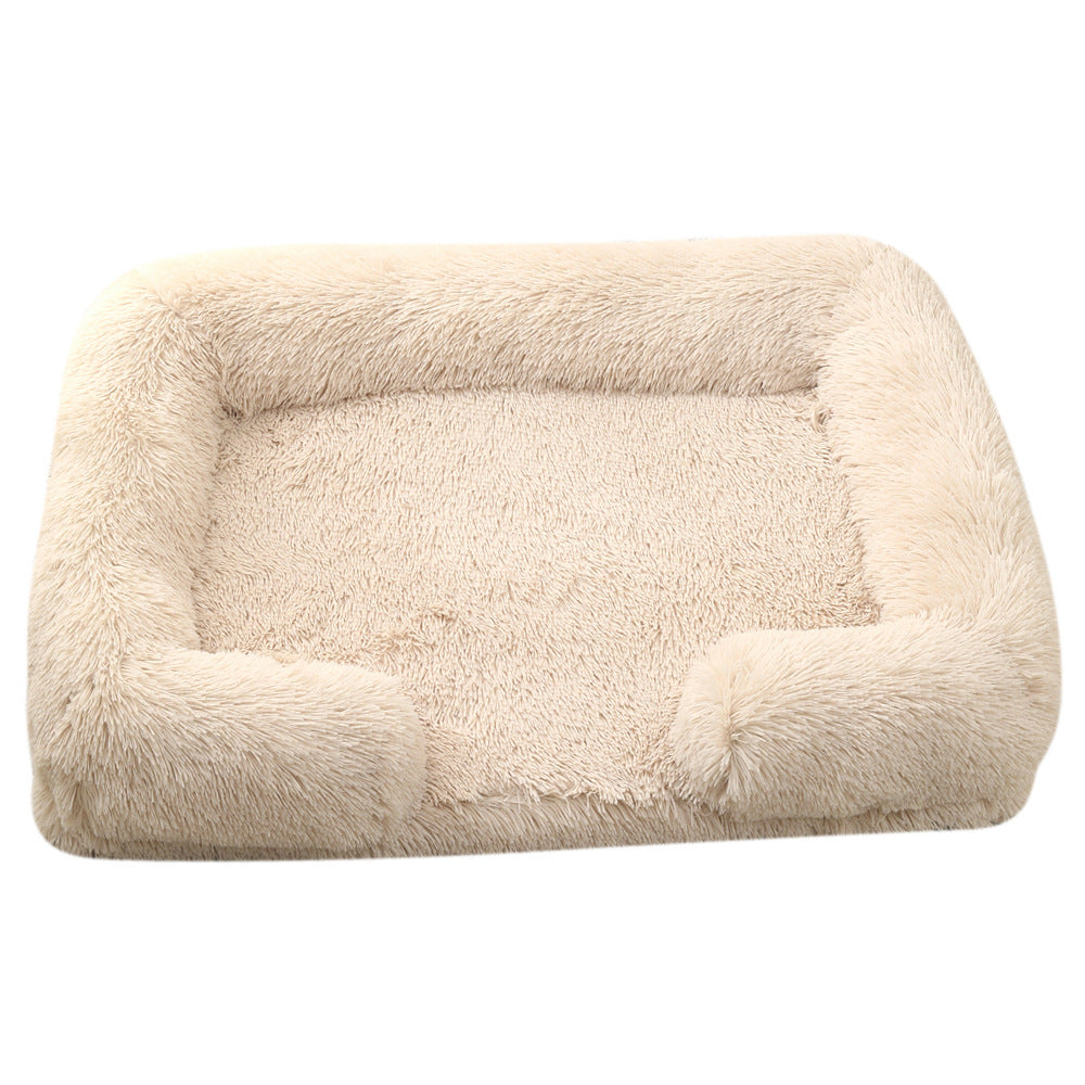 Ultra-Soft Plush Round Pet Bed for Winter Warmth