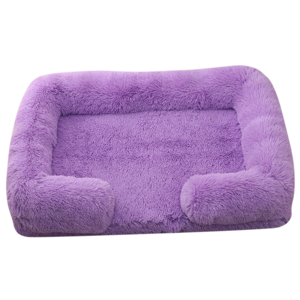 Ultra-Soft Plush Round Pet Bed for Winter Warmth