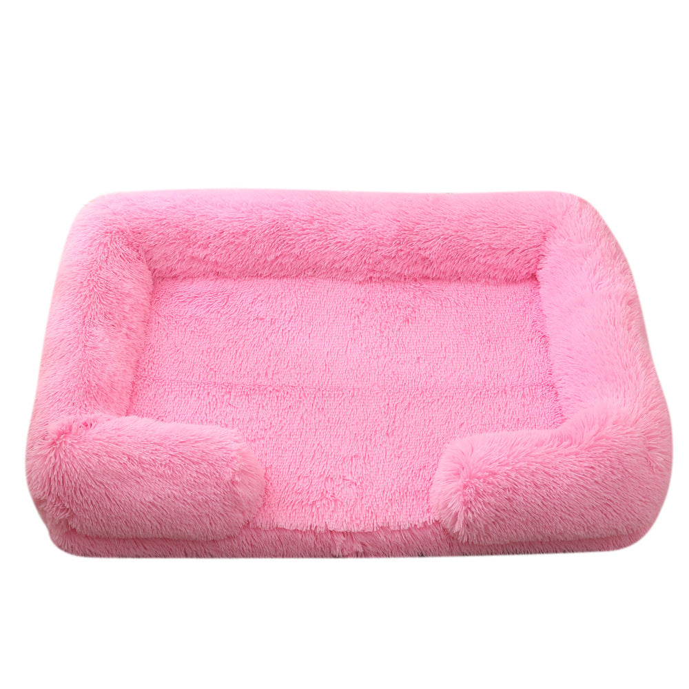 Ultra-Soft Plush Round Pet Bed for Winter Warmth