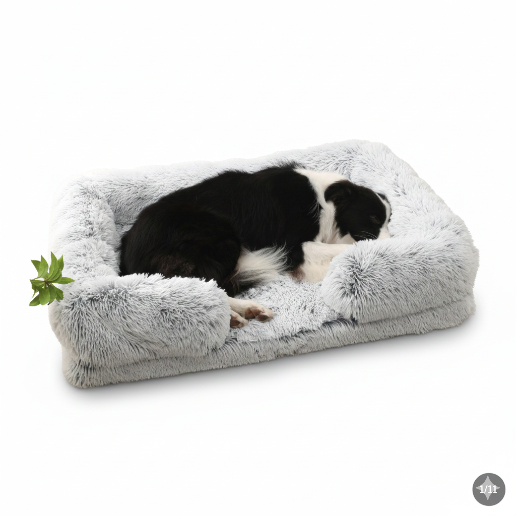 Ultra-Soft Plush Round Pet Bed for Winter Warmth