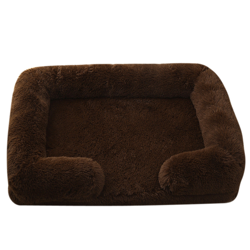 Ultra-Soft Plush Round Pet Bed for Winter Warmth