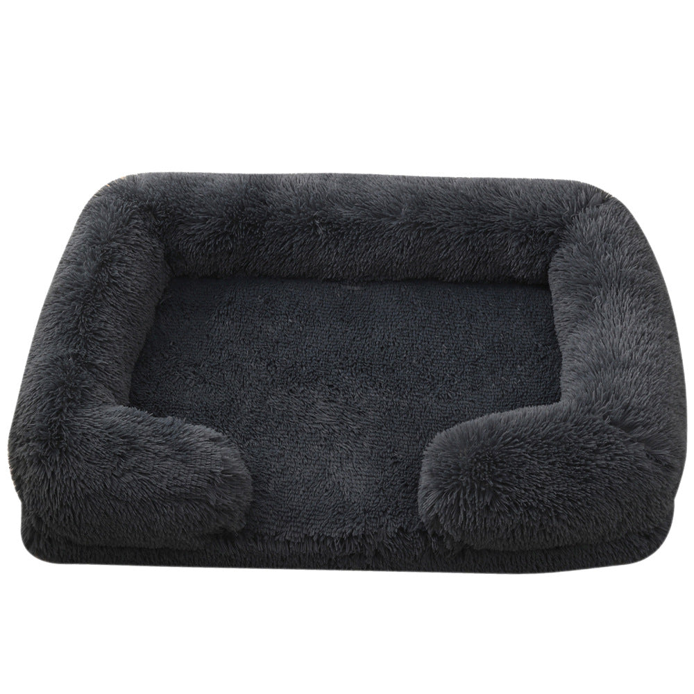 Ultra-Soft Plush Round Pet Bed for Winter Warmth