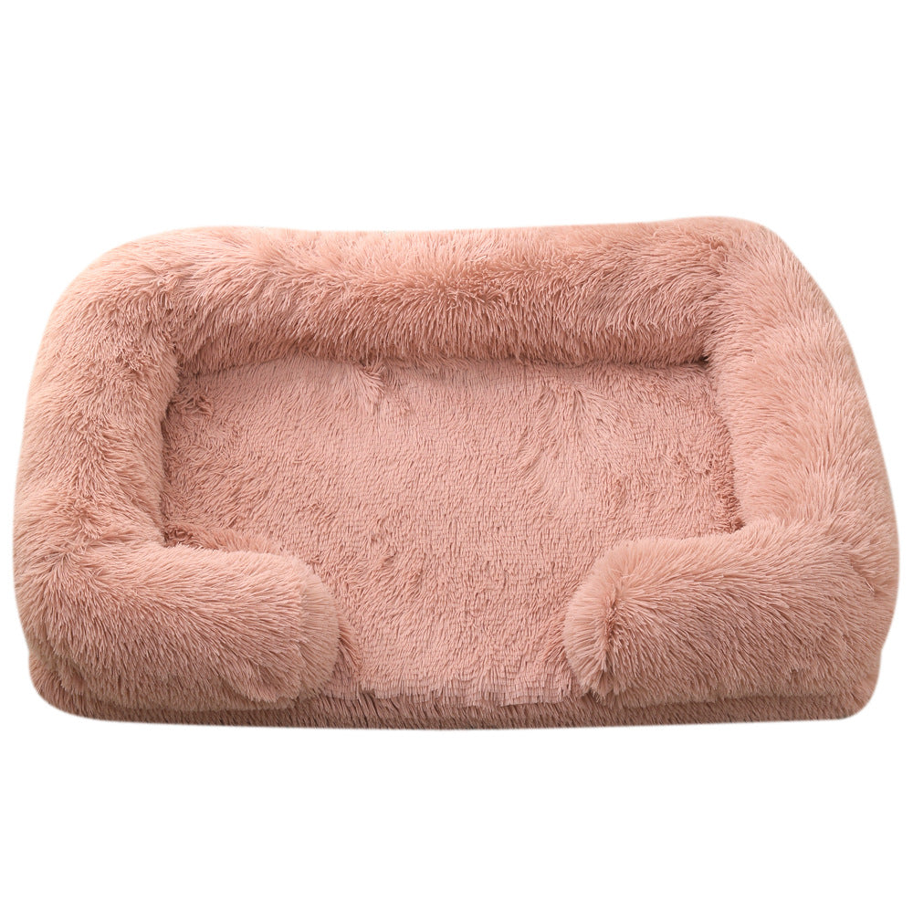 Ultra-Soft Plush Round Pet Bed for Winter Warmth