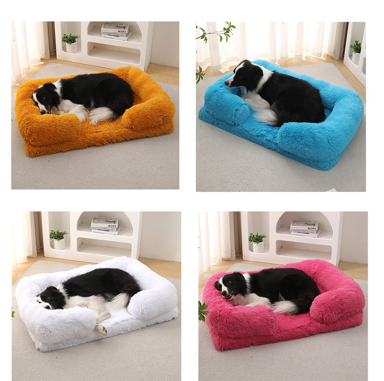 Ultra-Soft Plush Round Pet Bed for Winter Warmth